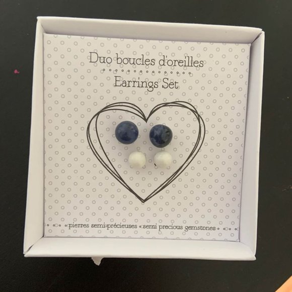 Semi precious gemstone earring DUO (brand new) - Picture 1 of 1